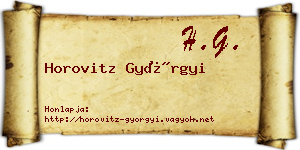 Horovitz Györgyi névjegykártya