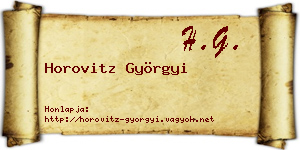 Horovitz Györgyi névjegykártya